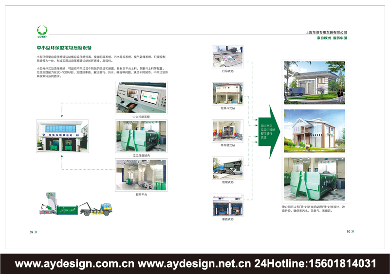 垃圾處理車樣本設計-環(huán)衛(wèi)車輛畫冊設計-固廢處理裝置樣本設計-壓縮式垃圾車宣傳冊設計-上海奧韻品牌策略機構(gòu)